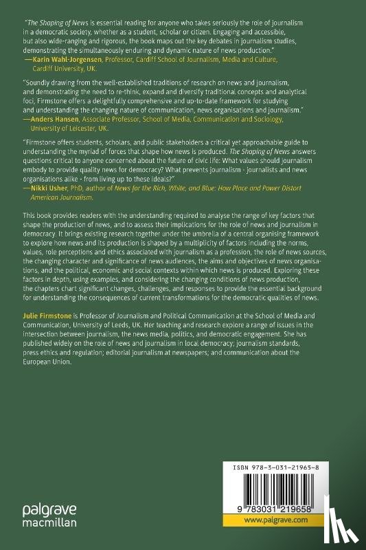 Firmstone, Julie - The Shaping of News