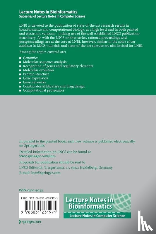  - Bioinformatics Research and Applications