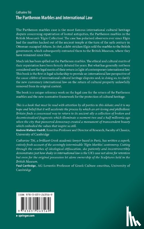 Titi, Catharine - The Parthenon Marbles and International Law
