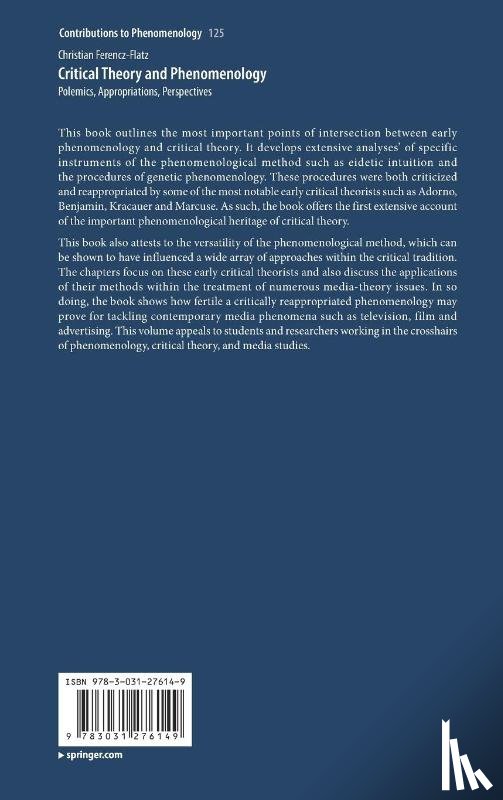 Ferencz-Flatz, Christian - Critical Theory and Phenomenology