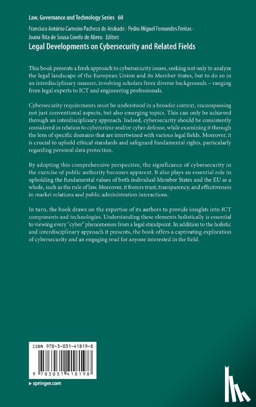  - Legal Developments on Cybersecurity and Related Fields