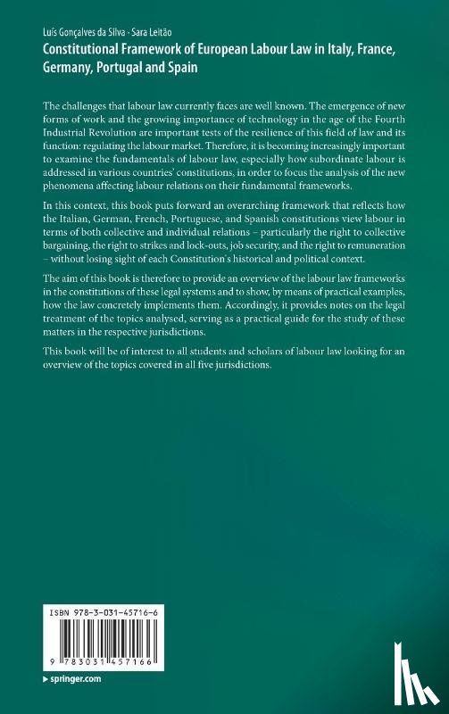 Goncalves da Silva, Luis, Leitao, Sara - Constitutional Framework of European Labour Law in Italy, France, Germany, Portugal and Spain