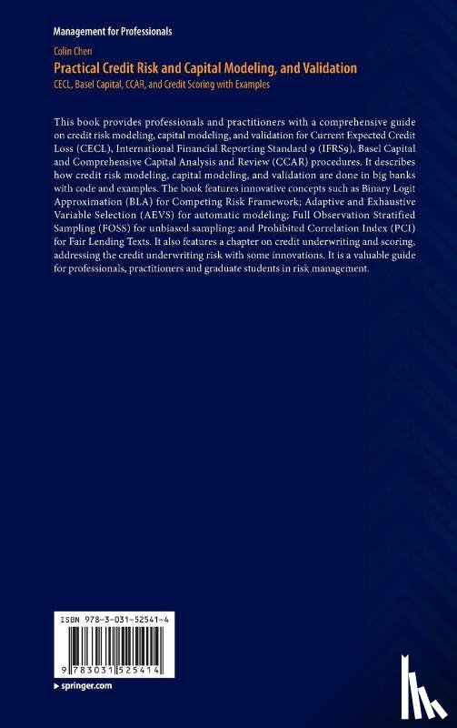 Chen, Colin - Practical Credit Risk and Capital Modeling, and Validation