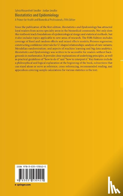 Wassertheil-Smoller, Sylvia, Smoller, Jordan - Biostatistics and Epidemiology