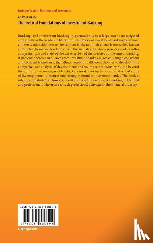 Krause, Andreas - Theoretical Foundations of Investment Banking