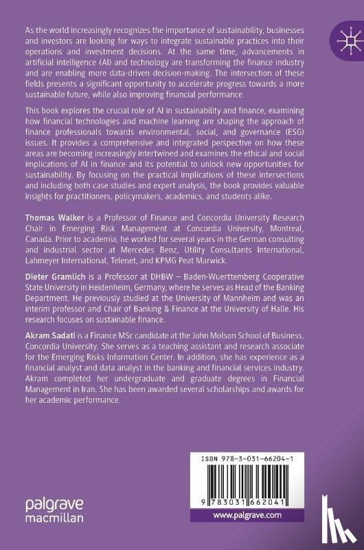  - Artificial Intelligence, Finance, and Sustainability