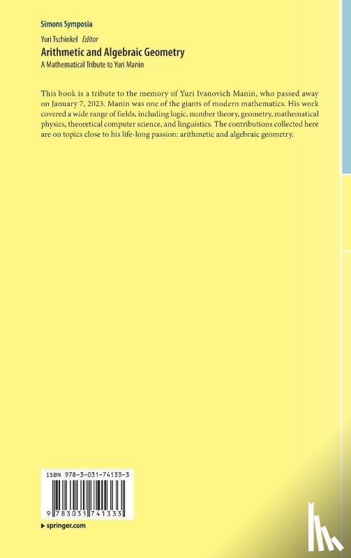  - Arithmetic and Algebraic Geometry