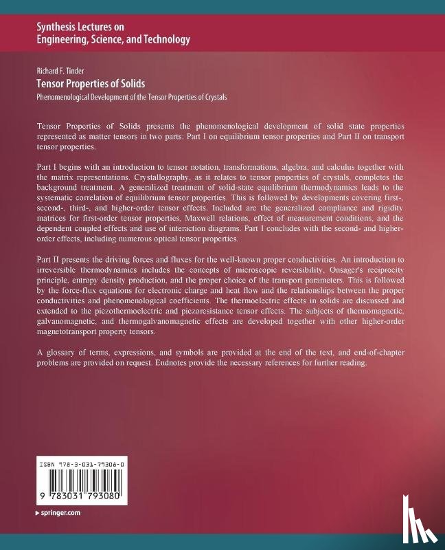 Tinder, Richard F. - Tensor Properties of Solids, Part Two