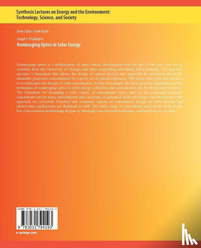 O'Gallagher, Joseph - Nonimaging Optics in Solar Energy