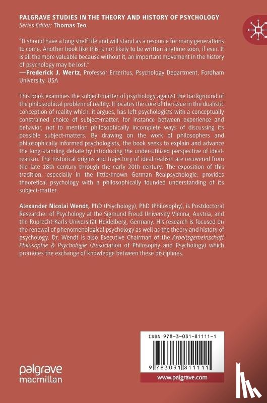 Wendt, Alexander Nicolai - What is Psychology About? The Philosophical Foundations of its Subject-Matter