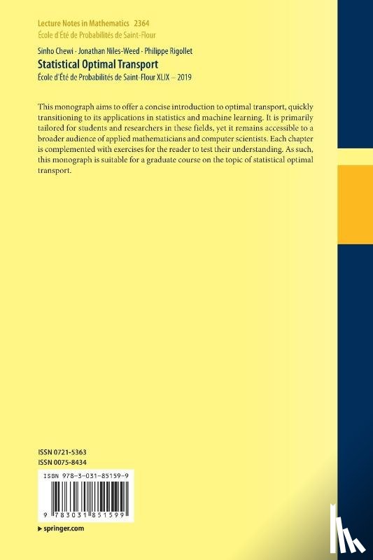 Chewi, Sinho, Niles-Weed, Jonathan, Rigollet, Philippe - Statistical Optimal Transport
