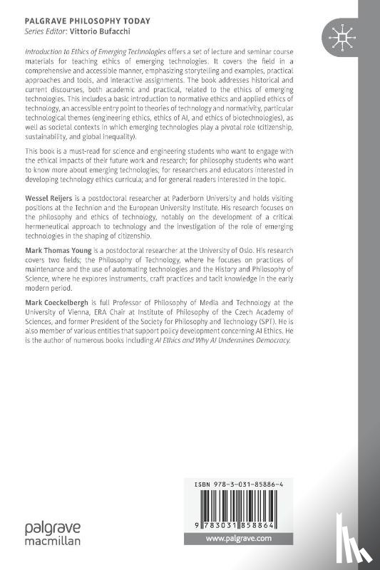 Reijers, Wessel, Young, Mark Thomas, Coeckelbergh, Mark - Introduction to the Ethics of Emerging Technologies