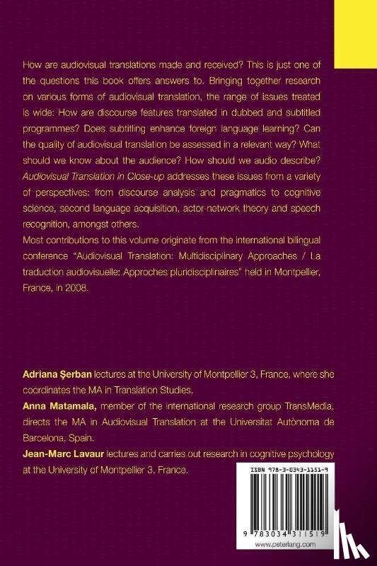  - Audiovisual Translation in Close-Up