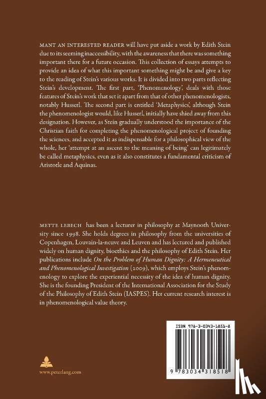 Lebech, Mette - The Philosophy of Edith Stein