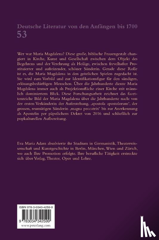 Adam, Eva Maria - Maria Magdalena in geistlichen Spielen des Mittelalters