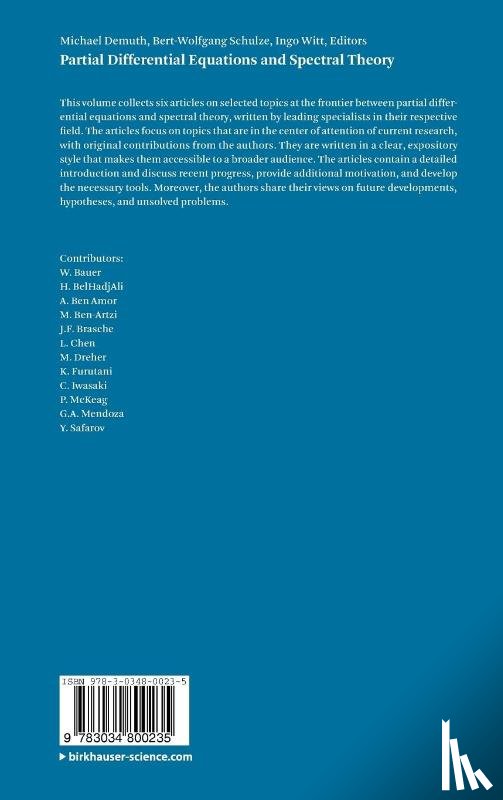  - Partial Differential Equations and Spectral Theory