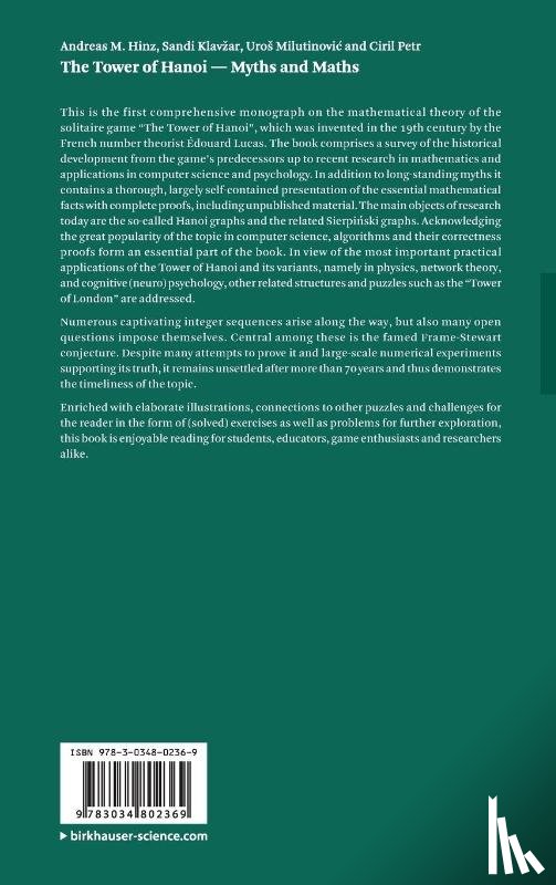 Hinz, Andreas M., Klavzar, Sandi, Milutinovic, Uros, Petr, Ciril - The Tower of Hanoi – Myths and Maths