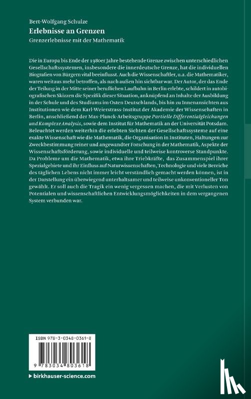 Bert-Wolfgang (University Potsdam Germany) Schulze - Erlebnisse an Grenzen - Grenzerlebnisse Mit Der Mathematik