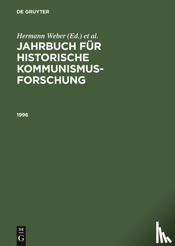 VCH - Jahrbuch Fuer Historische Kommunismusforschung Arbeitsbereich DDR-Geschichte Im Mannheimer Zentrum Fuer