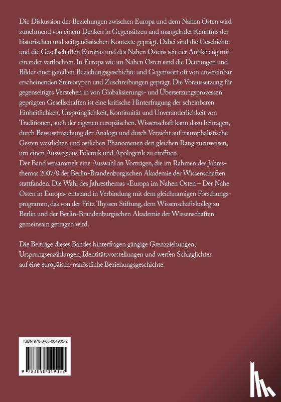  - Europa im Nahen Osten - Der Nahe Osten in Europa