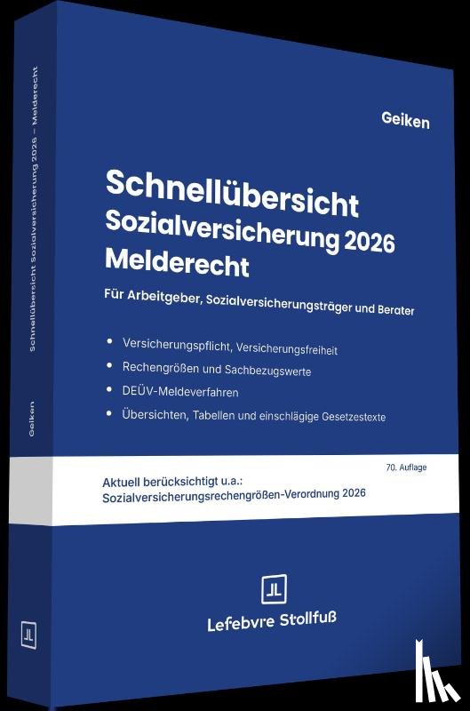 Geiken, Manfred - Schnellübersicht Sozialversicherung 2026 Melderecht