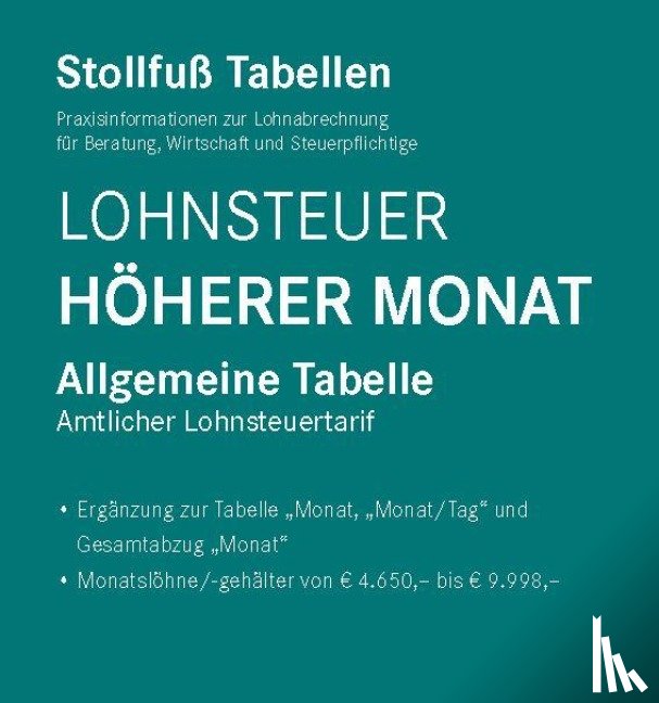  - Tabelle, Lohnsteuer 2026 Höherer Monat