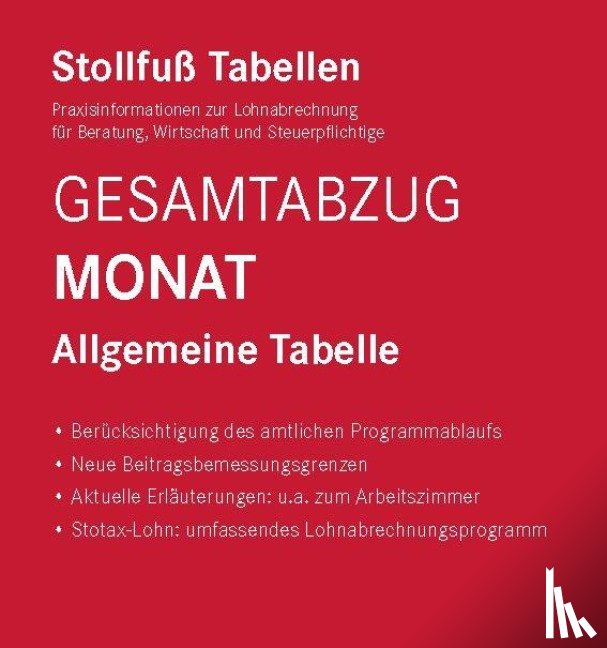  - Tabelle, Gesamtabzug 2026 Monat