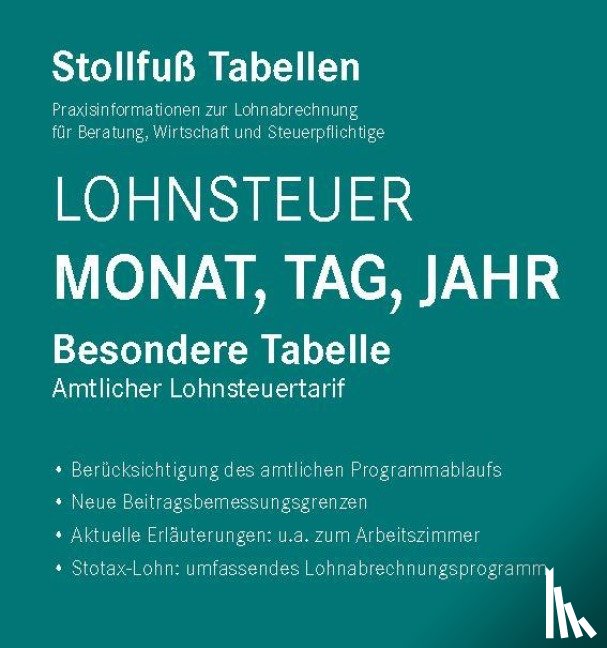  - Tabelle, Lohnsteuer 2025 Monat, Tag, Jahr Sonderausgabe August
