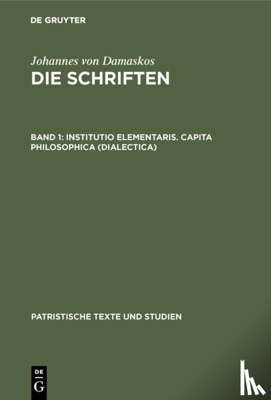  - Institutio Elementaris. Capita Philosophica (Dialectica)