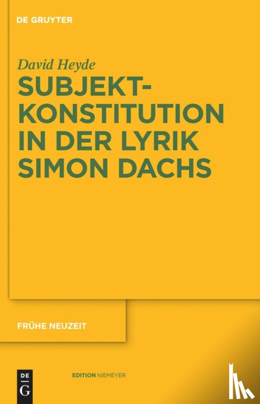 Heyde, David - Subjektkonstitution in der Lyrik Simon Dachs