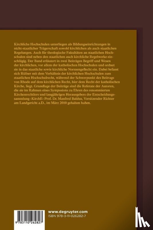Rhode, Ulrich, Rufner, Wolfgang - Kirchliche Hochschulen