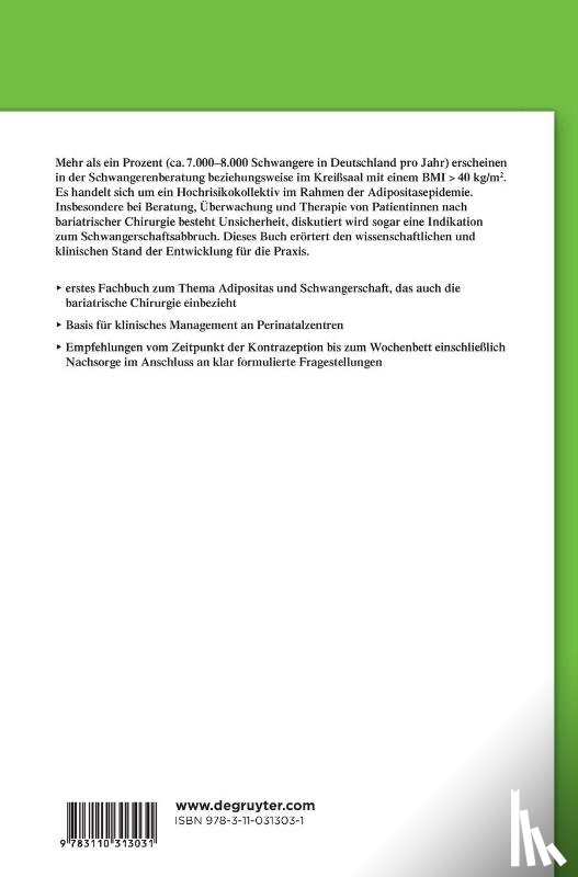 Bolz, Michael, Koenen, Dennis J, Koerber, Sabine, Briese, Volker - Adipositas Und Schwangerschaft