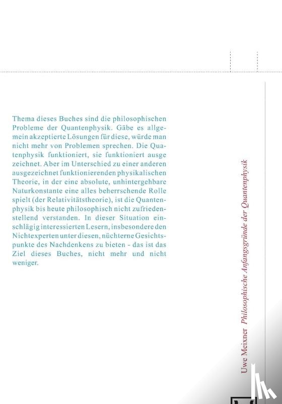 Meixner, Uwe - Philosophische Anfangsgrunde der Quantenphysik
