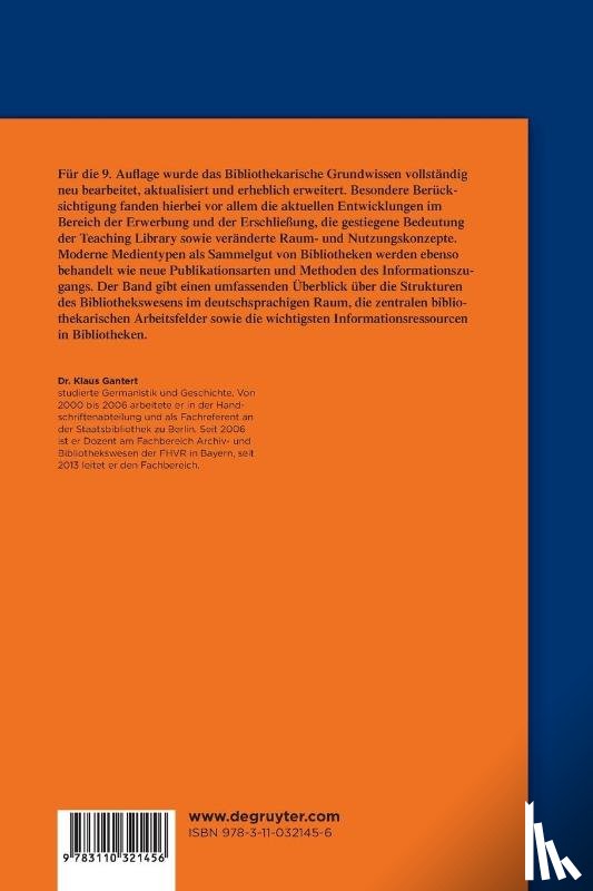 Gantert, Klaus - Bibliothekarisches Grundwissen