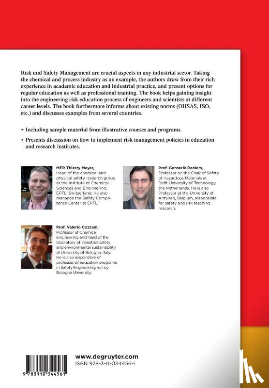 Meyer, Thierry, Reniers, Genserik, Cozzani, Valerio - Risk Management and Education