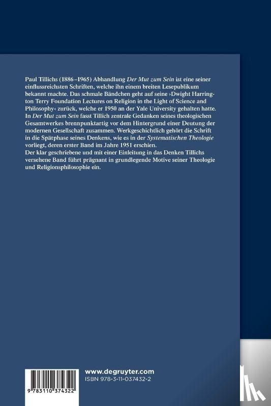 Tillich, Paul - Der Mut Zum Sein