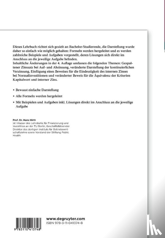 Hirth, Hans - Grundzuge der Finanzierung und Investition