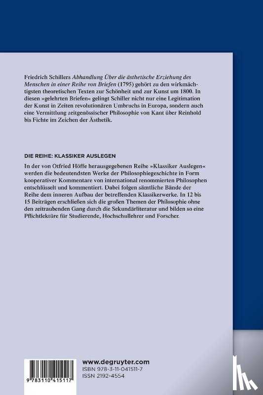  - Friedrich Schiller: UEber Die AEsthetische Erziehung Des Menschen in Einer Reihe Von Briefen