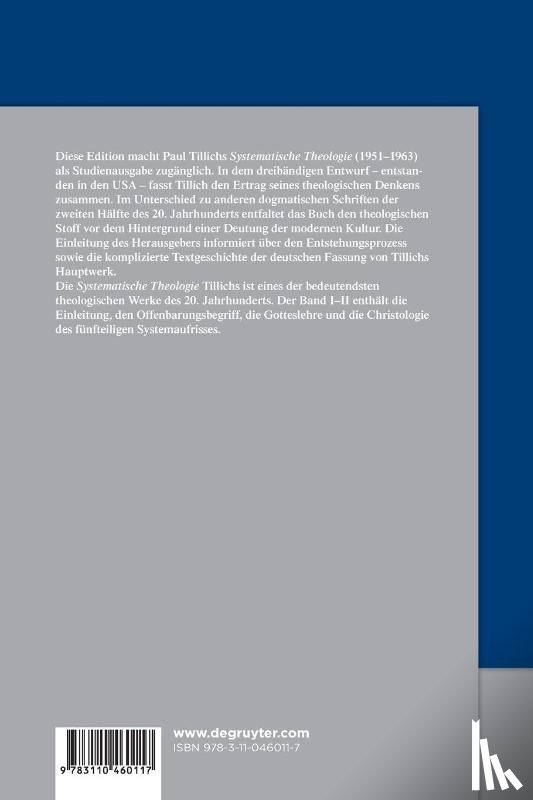 Tillich, Paul - Systematische Theologie I-II