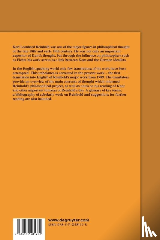Reinhold, Karl Leonhard - Essay on a New Theory of the Human Capacity for Representation