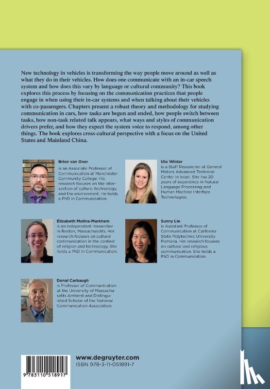 van Over, Brion, Winter, Ute, Molina-Markham, Elizabeth, Lie, Sunny - Communication in Vehicles