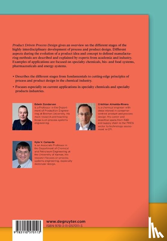 Zondervan, Edwin, Almeida-Rivera, Cristhian, Camarda, Kyle Vincent - Product-Driven Process Design