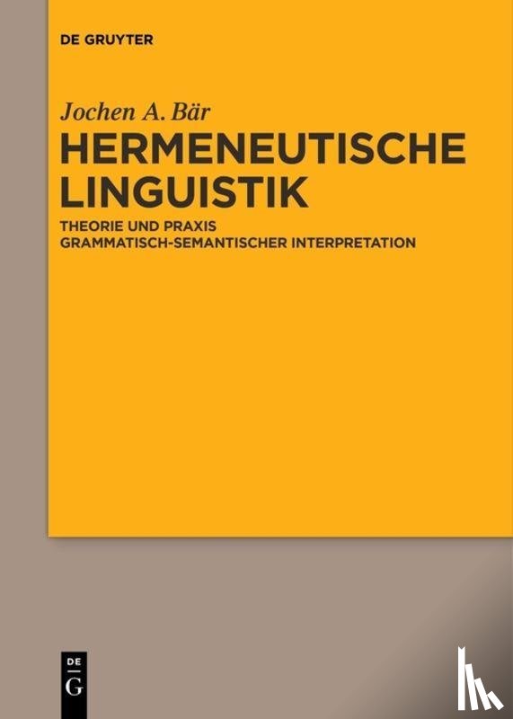 Bar, Jochen A - Hermeneutische Linguistik