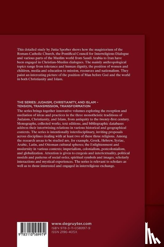 Sperber, Jutta - Anthropological Aspects in the Christian-Muslime Dialogues of the Vatican