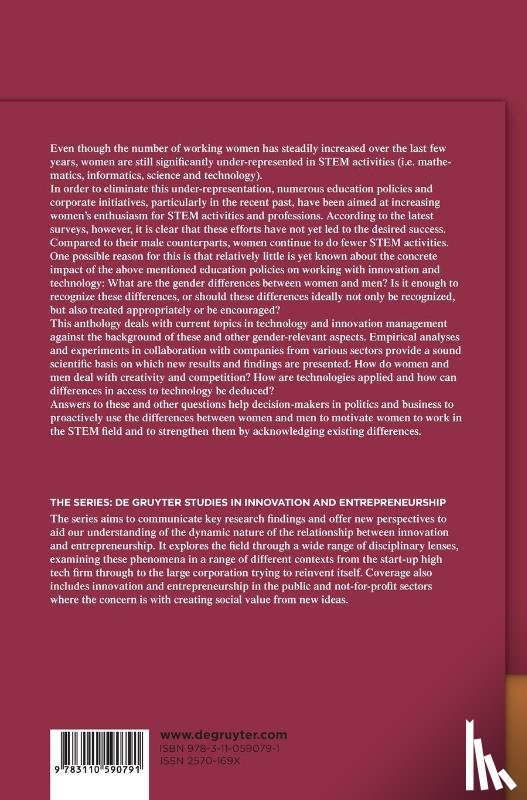  - Gender Differences in Technology and Innovation Management