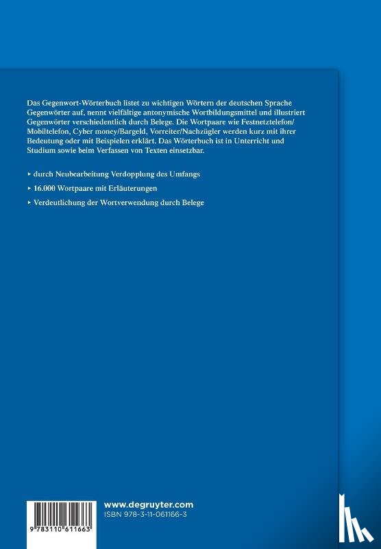 Müller, Wolfgang, Ebner, Jakob - Das Gegenwort-Wörterbuch