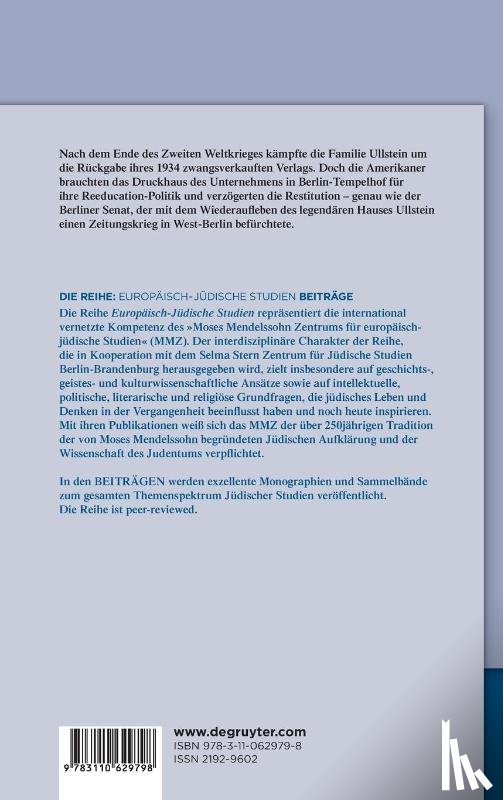 Berndt, Juliane - Die Restitution Des Ullstein-Verlags (1945-52)