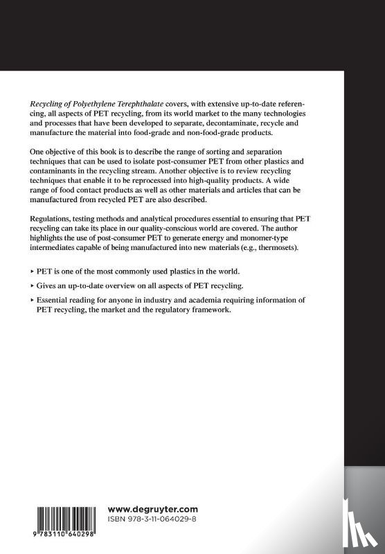 Forrest, Martin J. - Recycling of Polyethylene Terephthalate