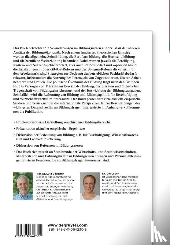 Bellmann, Lutz, Leber, Ute - Bildungsoekonomik