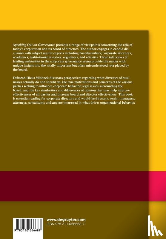 Midanek, Deborah Hicks - Speaking Out on Governance